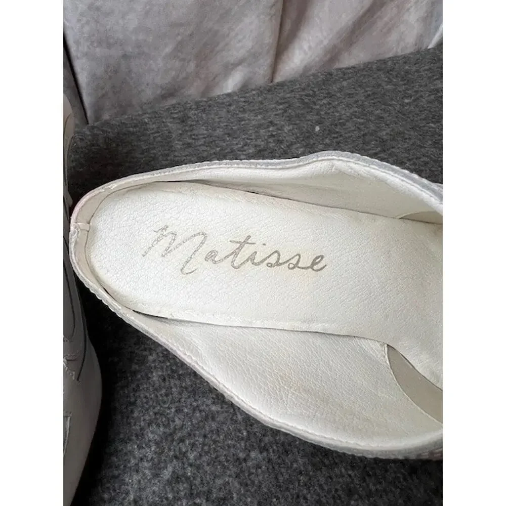 Matisse Marcell Mule Western Tooled Inlay Pointed Toe Women's Heel Size 9M White